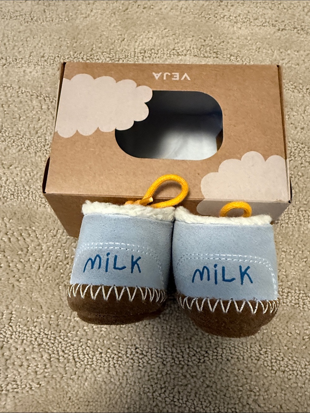 Veja x Milk Baby Light Blue Winter Suede Lace Up Soft shoes - Picture 6 of 8